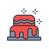 cake icon. .Editable stroke.linear style sign for use web design,logo.Symbol illustration. vector