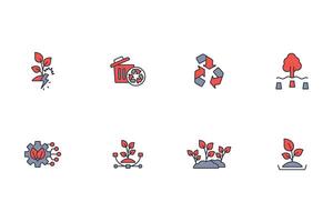 Environment icon set..Editable stroke.linear style sign for use web design,logo.Symbol illustration. vector