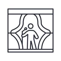 stand up comedy icon. .Editable stroke.linear style sign for use web design,logo.Symbol illustration. vector