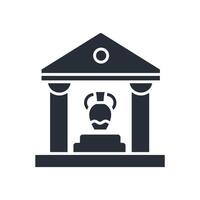 Museum icon. .Editable stroke.linear style sign for use web design,logo.Symbol illustration. vector