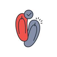 flip flops icon. .Editable stroke.linear style sign for use web design,logo.Symbol illustration. vector