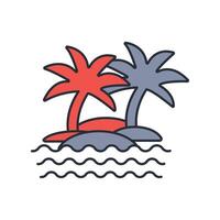 island icon. .Editable stroke.linear style sign for use web design,logo.Symbol illustration. vector
