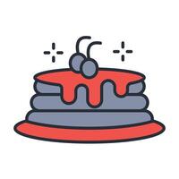 Pancake icon. .Editable stroke.linear style sign for use web design,logo.Symbol illustration. vector