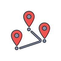 itinerary icon. .Editable stroke.linear style sign for use web design,logo.Symbol illustration. vector