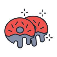 Donuts icon. .Editable stroke.linear style sign for use web design,logo.Symbol illustration. vector