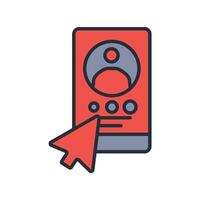 social profile icon. .Editable stroke.linear style sign for use web design,logo.Symbol illustration. vector