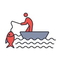 fishing icon. .Editable stroke.linear style sign for use web design,logo.Symbol illustration. vector