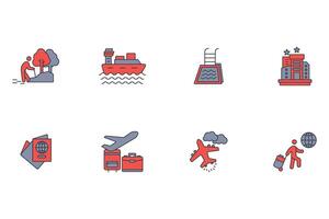 Holiday icon set..Editable stroke.linear style sign for use web design,logo.Symbol illustration. vector