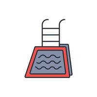 Swimming pool icon. .Editable stroke.linear style sign for use web design,logo.Symbol illustration. vector