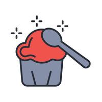 Muffin icon. .Editable stroke.linear style sign for use web design,logo.Symbol illustration. vector