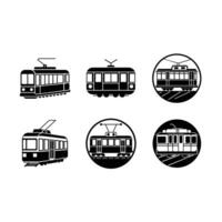 Modern tram icon for transport-themed designs, perfect for branding and visuals vector