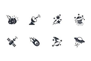 Astronomy icon set..Editable stroke.linear style sign for use web design,logo.Symbol illustration. vector