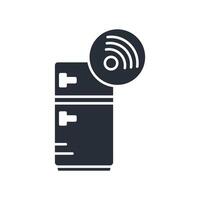 Smart fridge icon. .Editable stroke.linear style sign for use web design,logo.Symbol illustration. vector