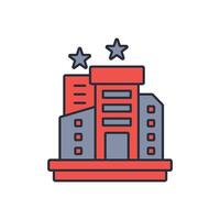 Hotel icon. .Editable stroke.linear style sign for use web design,logo.Symbol illustration. vector