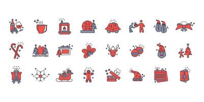 Christmas icon set..Editable stroke.linear style sign for use web design,logo.Symbol illustration. vector
