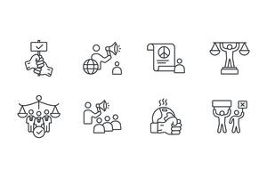 activism protest icon set..Editable stroke.linear style sign for use web design,logo.Symbol illustration. vector