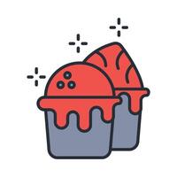 cupcake icon. .Editable stroke.linear style sign for use web design,logo.Symbol illustration. vector