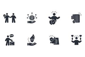 Trust icon set..Editable stroke.linear style sign for use web design,logo.Symbol illustration. vector