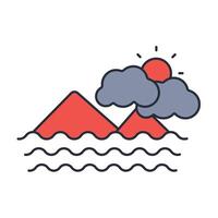 Sunset icon. .Editable stroke.linear style sign for use web design,logo.Symbol illustration. vector