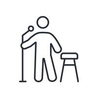 comedian icon. .Editable stroke.linear style sign for use web design,logo.Symbol illustration. vector