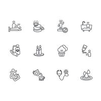 beauty and spa icon set..Editable stroke.linear style sign for use web design,logo.Symbol illustration. vector