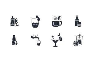 Drinks icon set..Editable stroke.linear style sign for use web design,logo.Symbol illustration. vector
