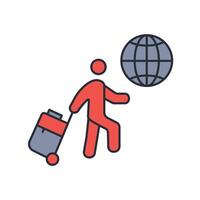 traveling icon. .Editable stroke.linear style sign for use web design,logo.Symbol illustration. vector