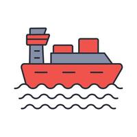 Cruise ship icon. .Editable stroke.linear style sign for use web design,logo.Symbol illustration. vector