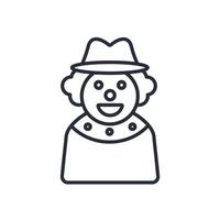 clown icon. .Editable stroke.linear style sign for use web design,logo.Symbol illustration. vector