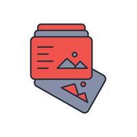 Postcard icon. .Editable stroke.linear style sign for use web design,logo.Symbol illustration. vector
