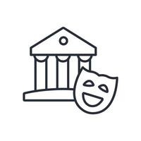 theater icon. .Editable stroke.linear style sign for use web design,logo.Symbol illustration. vector