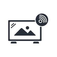 Smart tv icon. .Editable stroke.linear style sign for use web design,logo.Symbol illustration. vector