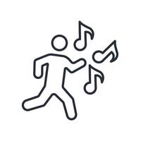 silly dance icon. .Editable stroke.linear style sign for use web design,logo.Symbol illustration. vector
