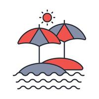 beach icon. .Editable stroke.linear style sign for use web design,logo.Symbol illustration. vector