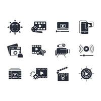 media icon set..Editable stroke.linear style sign for use web design,logo.Symbol illustration. vector
