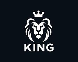 The king logo is white and has a crown on it vector