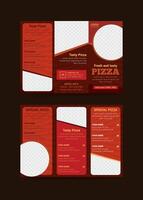 Pizza trifold menu template design vector