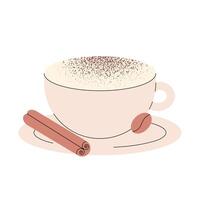 Cup of coffee. Texture illustration isolated on white background vector