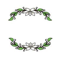 Jasmine flowers frame with foliage. Suitable for decoration frames, wedding invitation, congratulations or even as a background vector