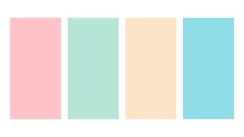 Rosewater, Spearmint, Peach, Turquoise color palette. Set of bright color palette combination in rgb hex. Color palette for ui ux design. Abstract illustration for your graphic design, banner, poster vector