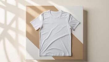 White t - shirt mockup on a box photo