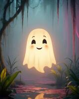 A ghost in the swamp with a smile on its face photo
