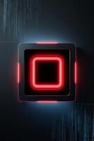 A red and blue glowing square on a dark background photo