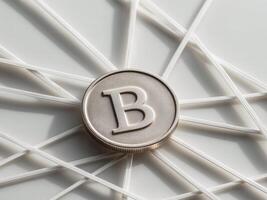 A coin with the letter b on it photo