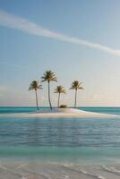 Tropical island with palm trees on the beach photo