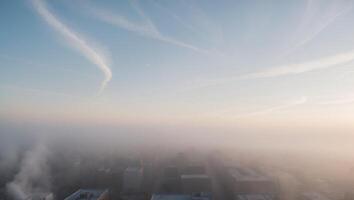 A view of the city from the top of a building photo