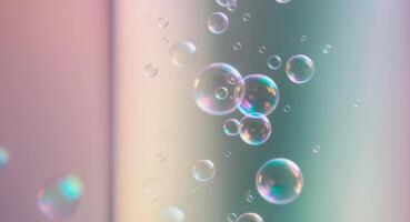 Soap bubbles on a colorful background photo