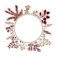 Frame with the winter pattern of plants. vector