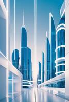 Futuristic cityscape with futuristic buildings and futuristic cityscape photo