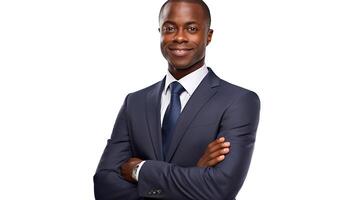 A young black man in a suit and tie photo